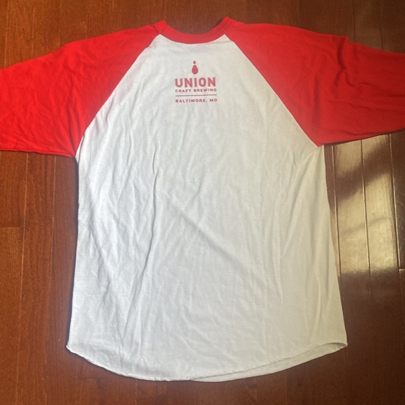 Union Craft Brewing 🎳Duckpin Pale Ale🎳3/4 Sleeve Baseball T-Shirt - Picture 3 of 11